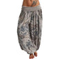 Fashion Women Boho Paisley Print Ankle Tied Baggy Loose Pants Long Bloomers Trousers Female Harem Pants