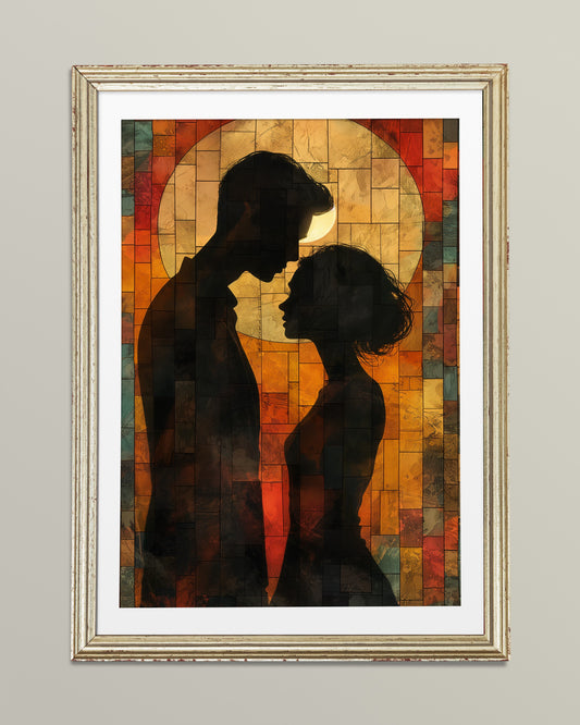 #1002: Digital Artwork - Couple under the light of the moon