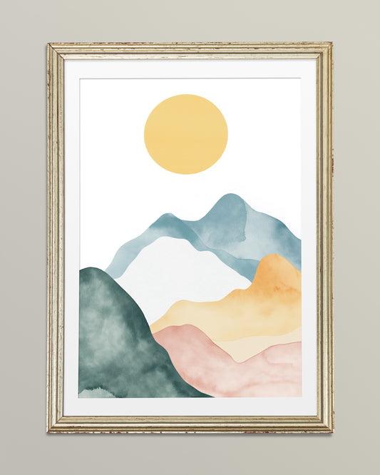 #1015: Digital Artwork - Minimalistic Mountains