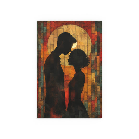 #1002: Silk Poster - Couple under the light of the moon