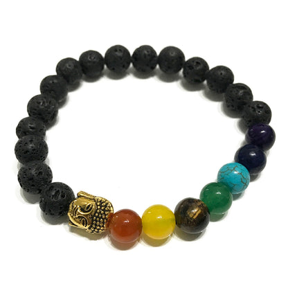 Lava Stone Bracelet - Buddha Chakra