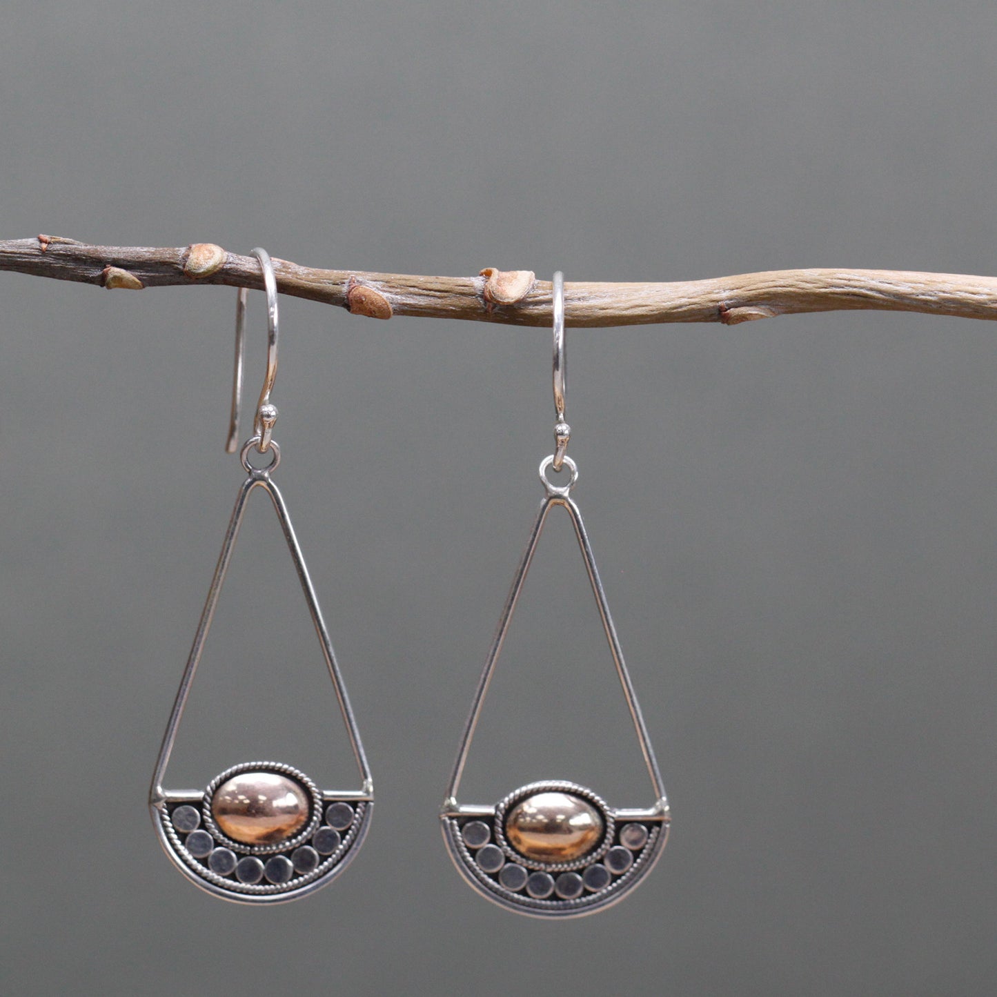 Silver & Gold Earring - Luna Balance