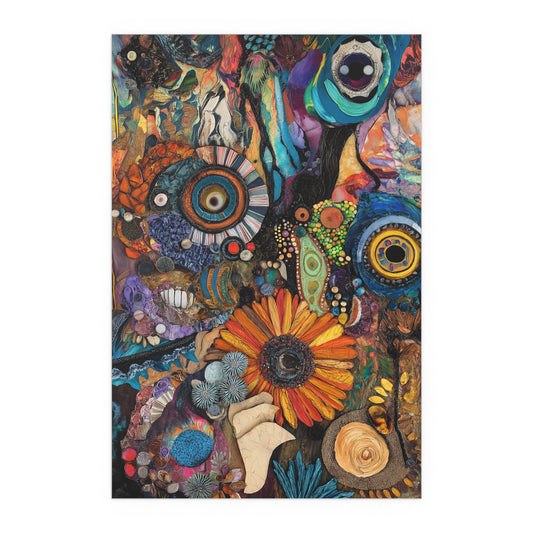 #1056: Silk Poster - Textured Eclectic Collage