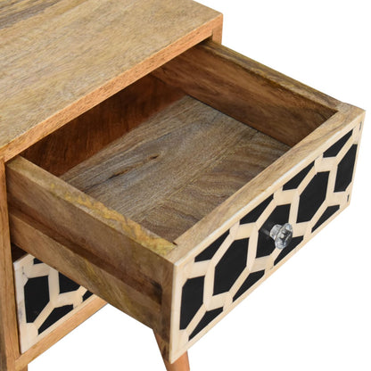 Mini Bone Inlay 2 Drawer Bedside