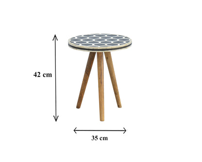 Bone Inlay Tripod Stool