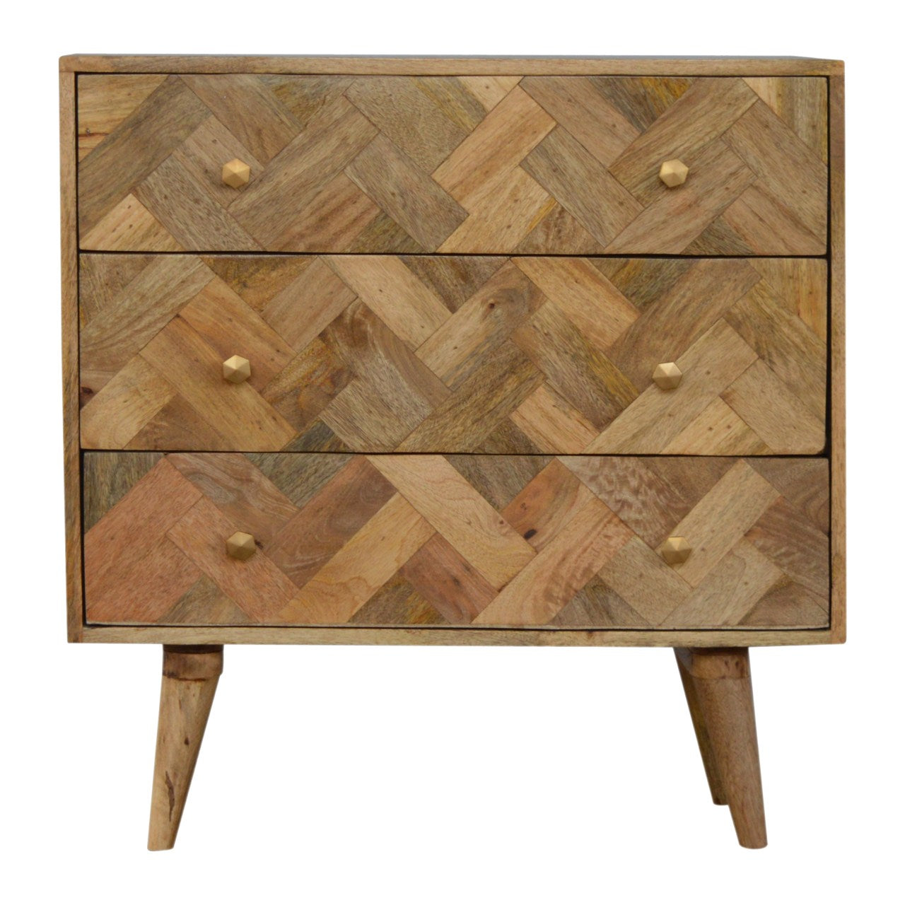 3 Drawer Zig-Zag Patterned Patchwork Chest