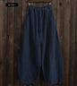 Cotton Mix Wide Leg Women Full Length Trousers