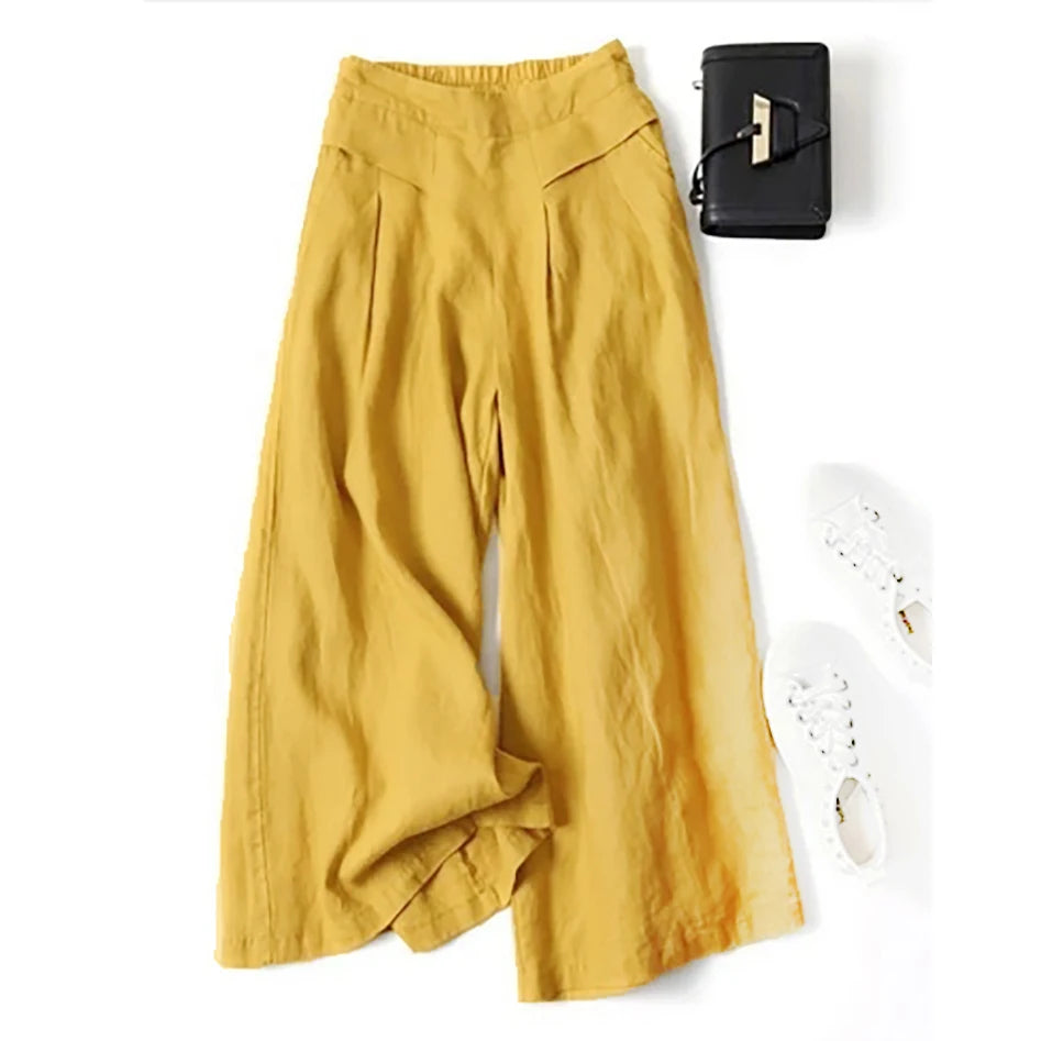 Linen Wide Leg Trousers